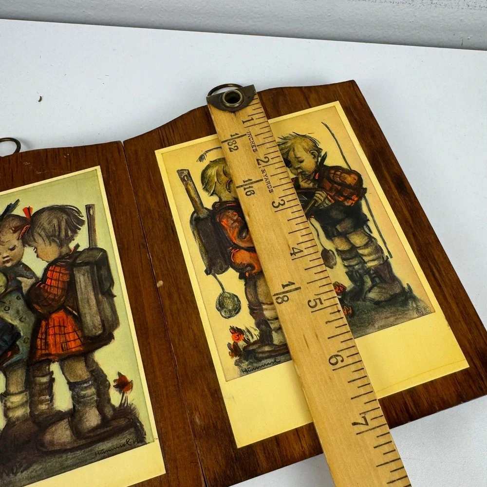 Vintage Hummel Wooden Wall Plaques Set of 2 Mid Century Children Art‎ Decor